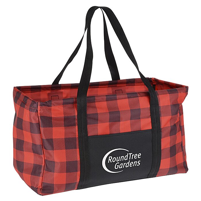 Custom Buffalo Plaid Utility Tote