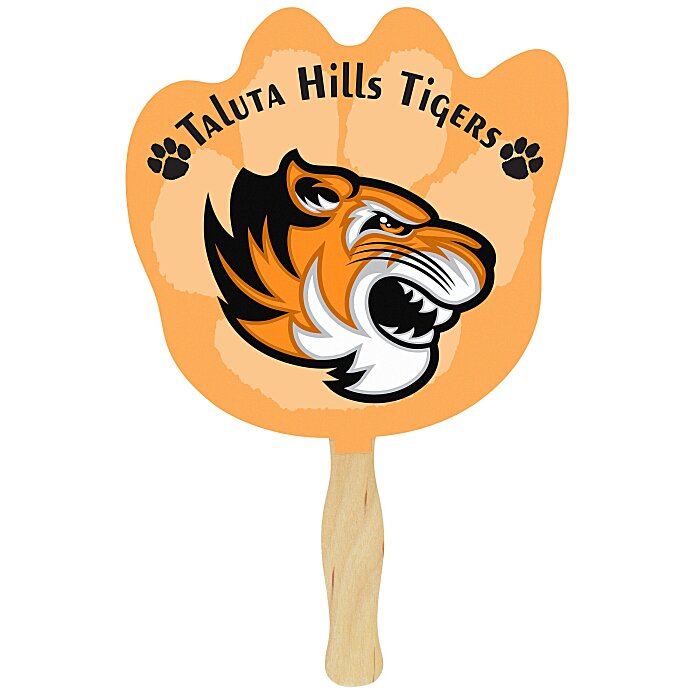 Custom Hand Fan - Paw Print - Full Colour