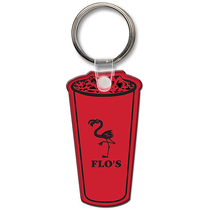 Custom Beverage Cup Soft Keychain - Translucent