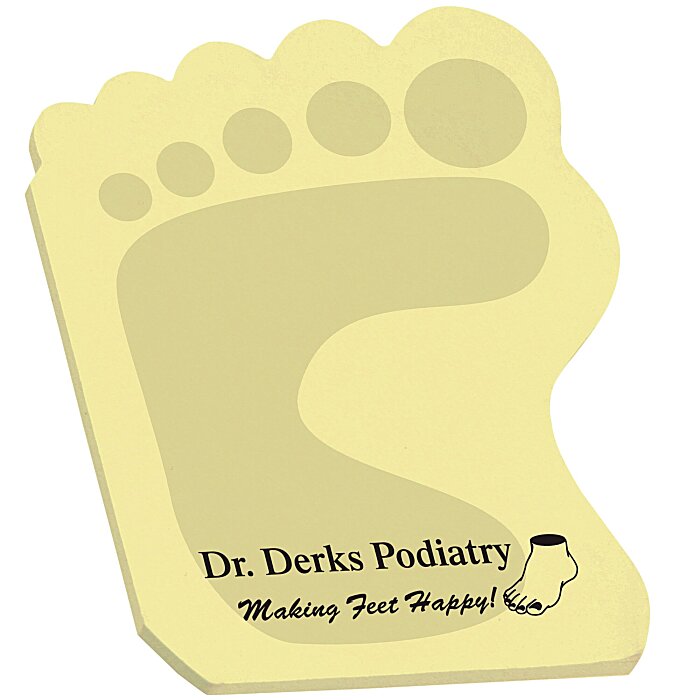 Custom Post-it® Custom Notes - Foot - 25 Sheet - Stock Design
