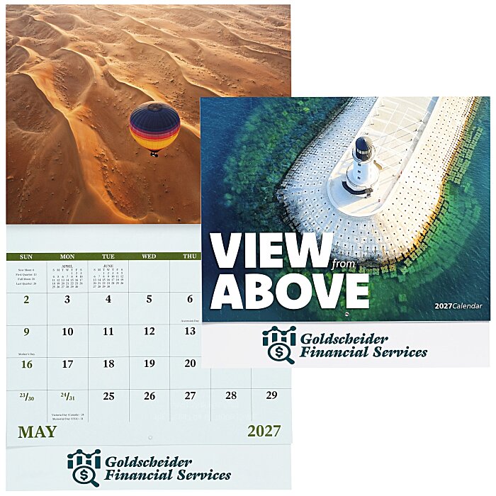 Custom View From Above Wall Calendar - Stapled